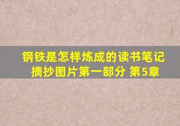 钢铁是怎样炼成的读书笔记摘抄图片第一部分 第5章